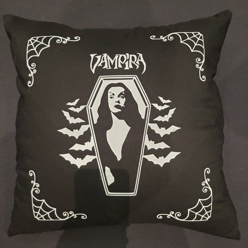 Vampira Glitter Throw Pillow