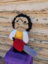 Load image into Gallery viewer, Handmade Crocheted Leatherface Doll