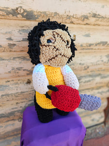 Handmade Crocheted Leatherface Doll