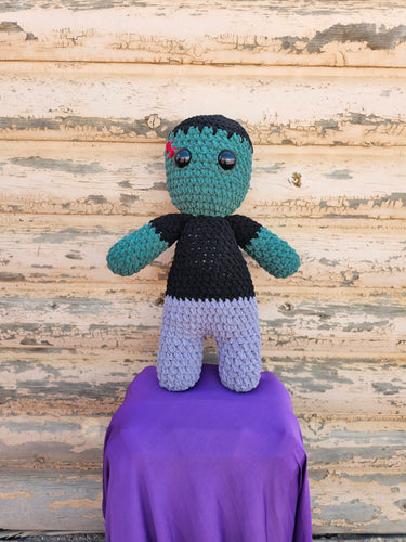Handmade Crocheted Frankenstein Doll