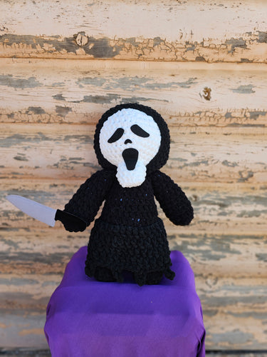 Handmade Crocheted Ghostface  Scream Doll