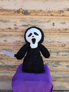 Handmade Crocheted Ghostface  Scream Doll