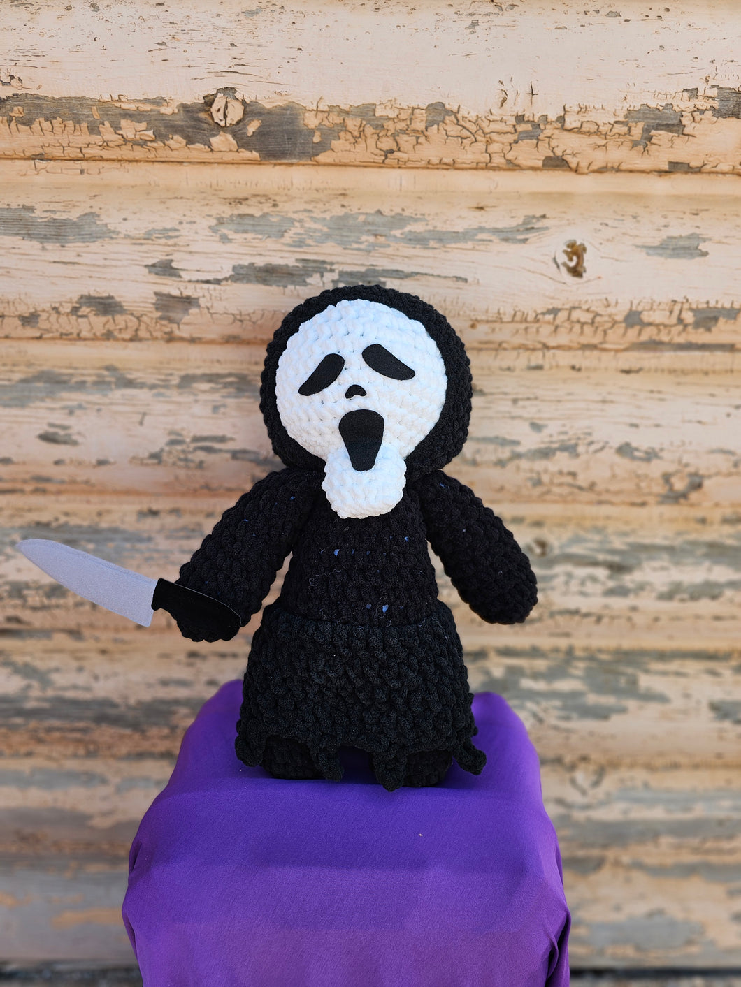 Handmade Crocheted Ghostface  Scream Doll