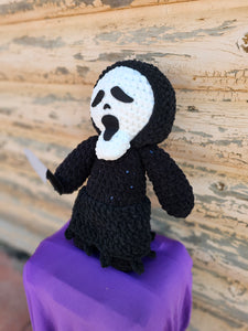 Handmade Crocheted Ghostface  Scream Doll