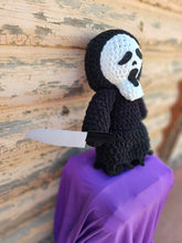 Load image into Gallery viewer, Handmade Crocheted Ghostface  Scream Doll