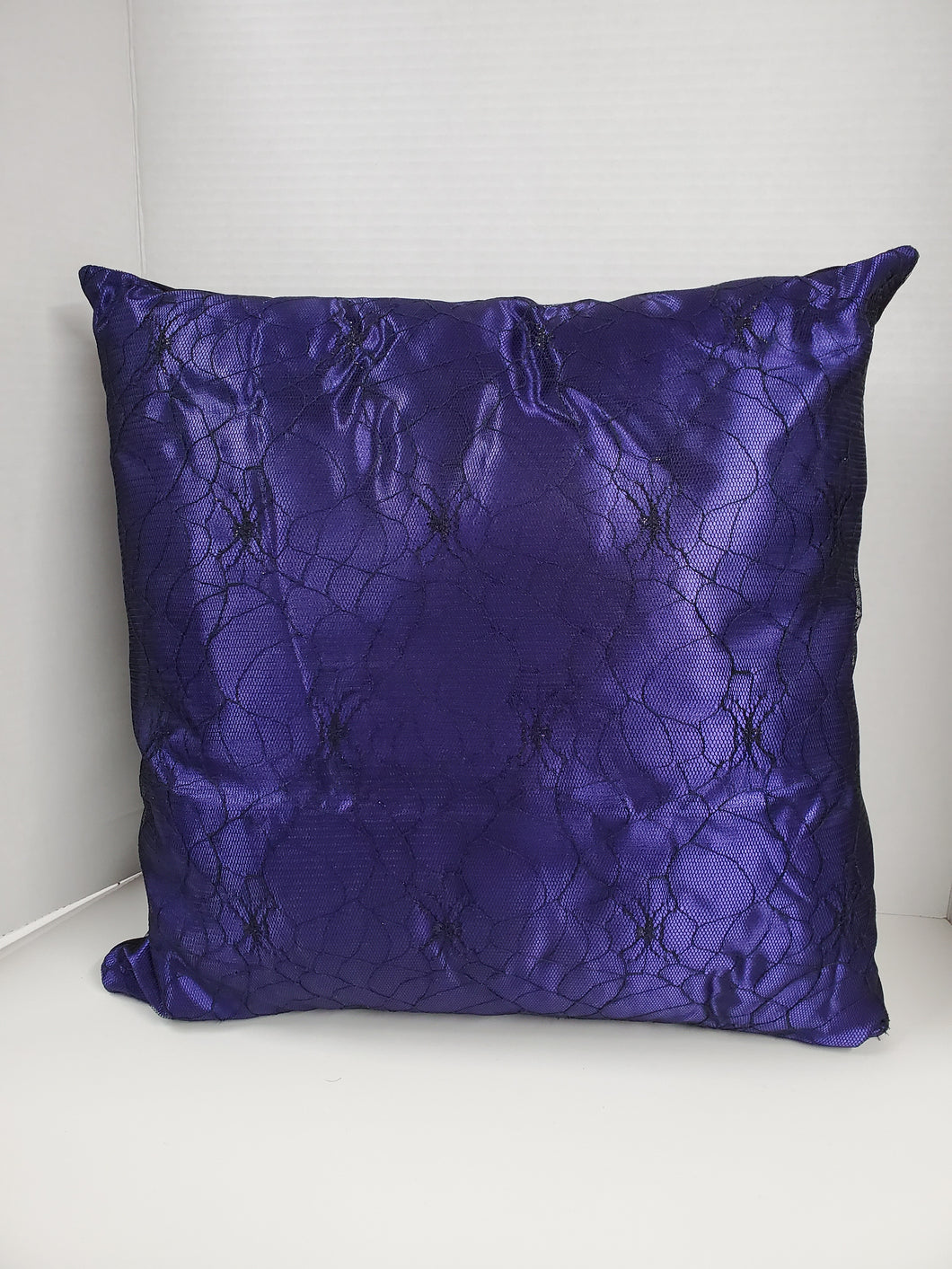 Purple Spiderweb Lace Throw Pillow