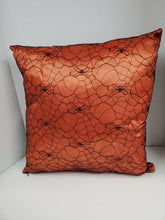 Load image into Gallery viewer, Orange Spiderweb Throw Pillow