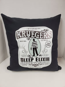 Freddy Kreuger Sleep Elixir Throw Pillow