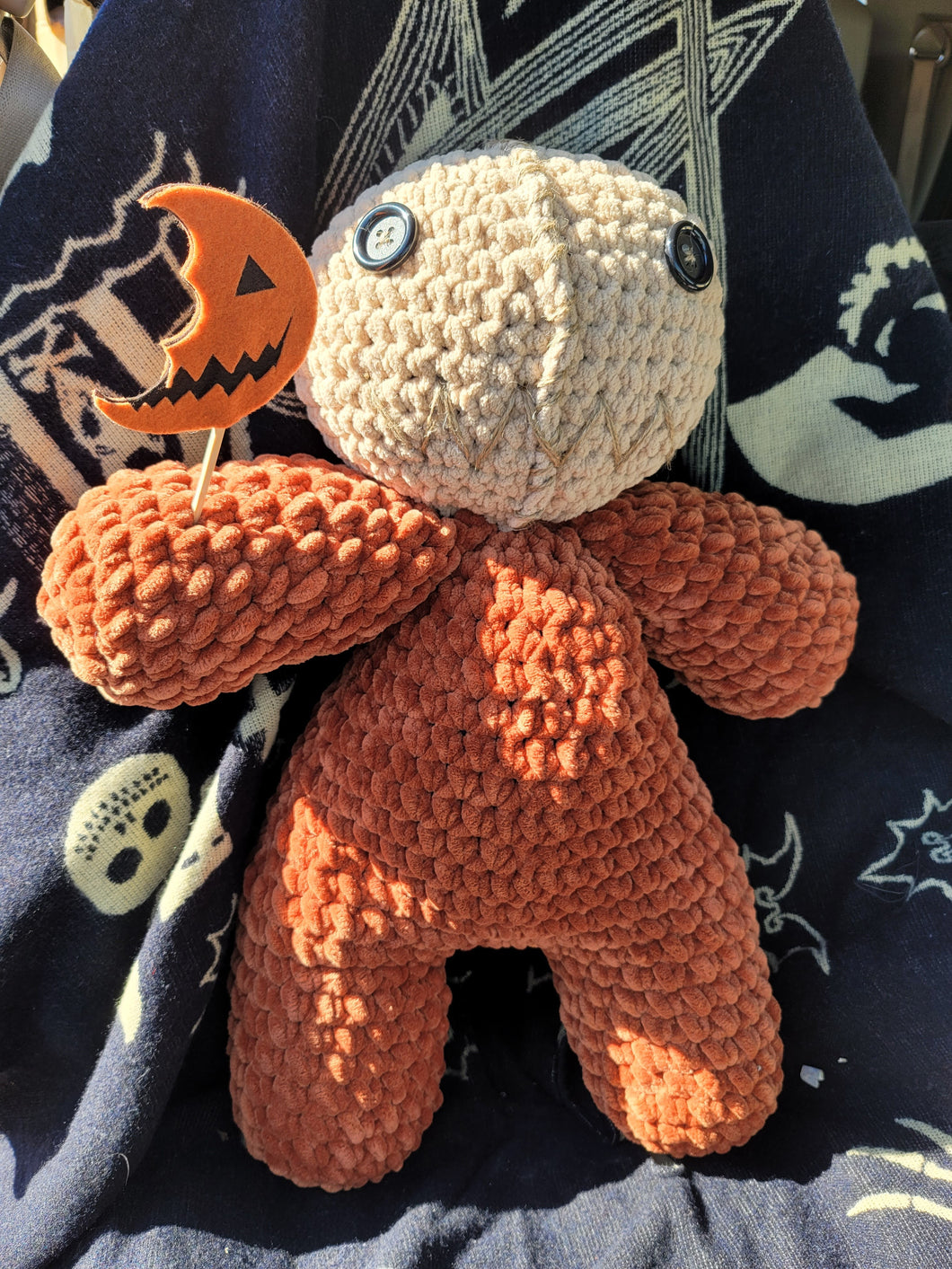 Handmade Crocheted Trick 'r Treat Sam Doll